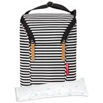 Skip Hop Baby Bottle Bag, Grab & Go, Black/White Stripe