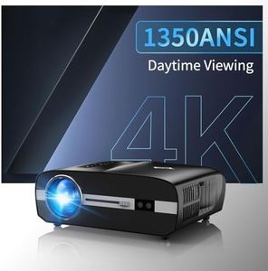 Daytime LED Projector 4K with WIFI and Bluetooth,1350ANSI Ultra HD Smart Daylight Projector Home Cinema Outdoor Movie Built in Apps,Android TV,DSP Audio,4D Keystone,HDR for Gaming,Ceiling,300" Display