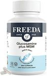 FREEDA Glucosamine MSM - Vegan Glucosamine with MSM Supplement - Bone & Joint Health Supplement - Vegetarian Glucosamine Without Shellfish - Bone & Joint, Knee Supplement for Mobility (250 Capsules)