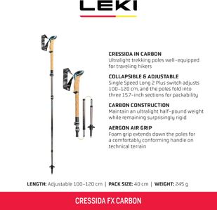 Leki Cressida FX Carbon Women's Trekking Poles – Lightweight, Adjustable