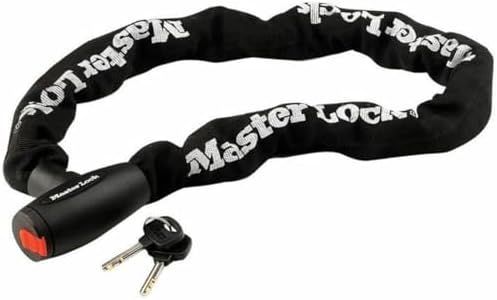 MASTER LOCK Chaîne Antivol Moto [Clé] [1 m chaîne] 8291EURDPS - Idéal pour les Motos et Scooters