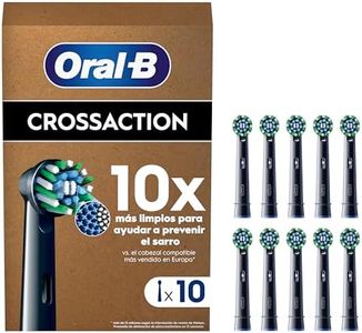Oral-B Pro CrossAction Recambios para Cepillo de Dientes Eléctrico, Pack de 10 Cabezales, Negro - Originales (Tamaño Buzón)