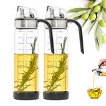 CHEFTOON Olive Oil Dispenser Bottle, Auto Flip bottles for kitchen, 18 OZ with Leakproof Cap, Easy Clean and vinegar dispenser set of 2