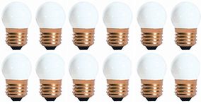 7.5 Watt S11 Medium Base 130 Volt 2500 Hour Ceramic White Sign or Indicator Lightbulb (50 Pack)