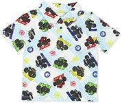 Blaze and The Monster Machines Boys Toddler Collared Short Sleeve Polo Tee Shirt (4T, White)