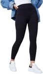 SPANX Seamless Leggings - Athletic Wear for Women - Core Control for Shaping - Natural Waist Fit - Soft Nylon-Elastane Blend - Very Black - 1X