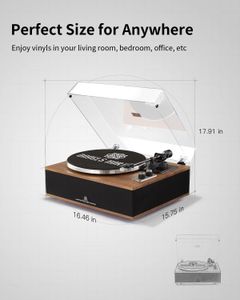 Bluetooth Vinyl Record Player with Built-In Speakers