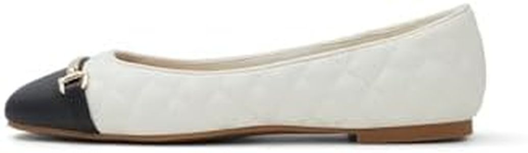 ALDO Women's Leanne Ballet Flat, White/Black, 7.5