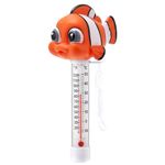 INCETUE Pool Thermometer Floating Easy Read, Water Temperature Gauge with String for Ice Bath, Cold Plunge, Spa, Pond, Hot Tub, Outdoor & Indoor Swimming Pools - Clown Fish