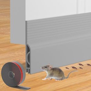 Door Draft Stopper for Bottom of Door, Adjustable Weather Stripping Door Seal for Cold Insulation, Under Door Sweep for Exterior & Interior Doors, Door Bottom Seal Blocker Noise (78inch,Grey)