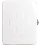 Kikkerland Empty Steel First Aid Kit Case – Multi-Purpose Medical Supply Organizer – Portable First Aid for Home, Office, & Travel, White