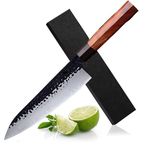 24x7 eMall Japanese Knife Damascus Knife with Enriched Pattern 8 Inch - Chef Knife High Carbon Stainless Steel Laser Knives Kitchen Berlin Collection