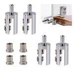 UFURMATE Glass Door Hinges Clamp, 4Pcs Frameless Glass Door Pivot Hinges Glass Cabinet Door Clips with Pin Adjustable Brass Clamp Hinge Replacement Kit for 3-5mm Free-Swinging Glass Door