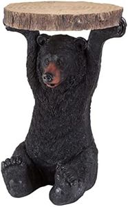Bits and Pieces - Decorative Bear Accent Table - Realistic Bear Table - Indoor or Outdoor Resin Sculpture Patio Side Table - 20.5” x 13” x 14”