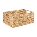 Woven Water Hyacinth Organiser Storage Baskets Wicker Hamper Basket With handles Gift Basket Bathroom Storage Basket Toys Storage Basket (Small)