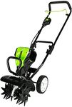 Greenworks TL80L00 10-Inch 80V Cordless Tiller Cultivator, Battery Not Included, Green