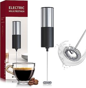 Biesryi Electric Milk Frother Handheld, Milk Frother Foam Maker Battery Operated Whisk Drink Mixer, Stainless Steel Mini Foamer for Coffee Lattes,Cappuccino, Matcha, Hot Chocolate