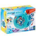 PLAYMOBIL 70636 1.2.3 AQUA Water Wheel with Baby Shark, educational toy, indoor and outdoor water toy, exciting and fun water play, fun imaginative role-play, playset suitable for children ages 1.5+