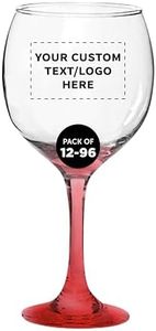 Custom Premiere Wedding Wine Glasses 20.5 oz Set of 12/48/96, Personalized Bulk Pack - Restaurant Glassware, Perfect for Red Wine or White Wine - Red