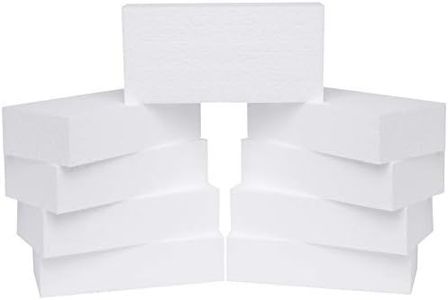 Silverlake Craft Foam Block - 9 Pack of 8x4x2 EPS Polystyrene Blocks for Crafting, Modeling, Art Projects and Floral Arrangements - Sculpting Panels for DIY School & Home Art Projects (9 Pack)