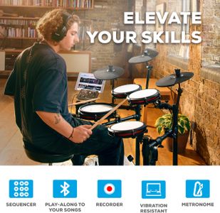 Alesis Nitro Max Electronic Drum Kit – Mesh Pads, Complete Set
