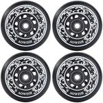 AOWISH 4-Pack Inline Skate Wheels [Available in Sizes 72mm 76mm 80mm] Rollerblade Replacement Wheel with Bearings ABEC-9 (Black and Green) (80mm)