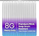 LiBa PEVA 8G Bathroom Shower Curtain Liner, 72" W x 78" H Clear 8G Heavy Duty Waterproof Shower Curtain Liner