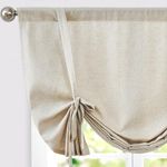 jinchan Tie Up Shade Curtains Rod Pocket Drapes Multicolor Medallion Flax Living Room's Window Curtain (1 Panel 42" 45" Natural)