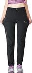 Rdruko Women's Outdoor Lightweight Quick Dry Sportswear Water Resistant Hiking Pants with Pockets(Black, US L)