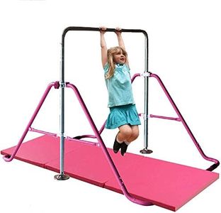 XINDONGSHENG Children Monkey Bar Gymnastics Athletic Expandable Kip Balance Bars Junior Training Play Gym Purple with 2Ft x 6Ft Gymnastic Mat z