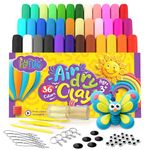 FlyFlag Air Dry Clay Kit - 36 Colors, Soft & Ultra Light, Modeling Clay for Kids with Accessories, Tools and Tutorials