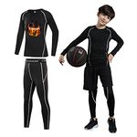 2/4 Pcs Boys Girls Compression Shirts Pants Base Layer Thermal Underwear Set