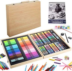 KINSPORY 239PC Art Set for Kids with Sketch Book, Coloring Art Kit, Wooden Drawing Art Supplies Case, Markers Crayon Colour Pencils for Budding Artists Kids Teens Boys Girls 4 5 6 7 8 9 10 11 12