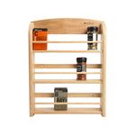 T&G 10398 Scimitar 18-Jar Wall Spice Rack in Hevea, 32 x 7.5 x 41.5 cm (Includes Fixings)