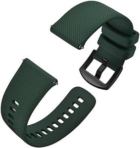 Anbeer Silicone Watch Bands, Quick Release Watch Strap for Men Women, Rubber Replacement Watch Bands, Band Width 16mm 18mm 20mm 22mm 24mm, Green