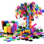 600 Rainbow Building Discs | STEM Educational Building Toy | Interlocking Plastic Construction Connect Set | Promotes Fine Motor Skills Development