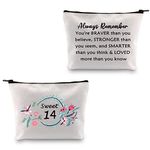 Sweet 14 Gifts for Girls 14th Birthday Bag 14 Year Old Girls Gifts Happy 14th Birthday Gifts Makeup Bags Pouch, Sweet 14, medium