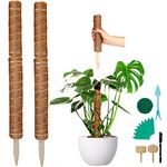 Hicdaw 56Inches Moss Pole for Monstera Plant Support Sticks Coco Coir Totem Pole for Outdoor Indoor Climbing Plants with 80Inches Plant Ties and 10Pcs Plant Labels