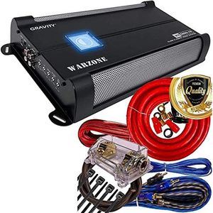 Gravity 5000.1D Class D Car Amplifier - 5000 Watts, 1 Ohm Stable, Digital, Monoblock, Mosfet Power Supply, Great for Subwoofers (2nd Generation) with 0 Gauge Kit Red Bundle