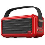 Divoom Mocha Retro Portable Bluetooth Speaker with 40W Stereo Sound, Bassup, Bluetooth 5.0, 25-Hour Playtime, Perfect Speaker for Home, Party, Outdoors, Travel (Red)