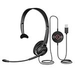 Cyber Acoustics Mono USB Headset with ENC (AC-104ENC) – Environmental Noise Cancelation, Audio for Calls & Music, in-Line Control Module, Perfect for Call Center, Classroom, Home