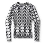 Smartwool Women's Classic Thermal Merino Wool Base Layer Crew (Slim Fit), Black Colliding Clouds, X-Large