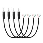 4Pcs 3.5mm Male Jack to Bare Wire Open End Cable 0.5M/1.6FT, TRRS 4 Pole 1/8'' 3.5mm Male Plug Stereo Audio Wire Replacement Cable, for 3.5mm Plug Jack Earphone Microphone Audio Cable Repair