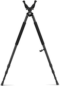 Trakiom Hunting Bipod, Shooting Tripod, Adjustable Shooting Bipod with 360° V Yoke Rest, Twist Lock, Lightweight Aluminum Frame, High Density Foam Handle and Spike Feet (Black, 24.8"-47.2")