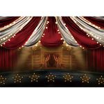 Renaiss 9x6ft Circus Photography Backdrop Carnival Theatre Performing Tent Background Carnival Night Party Decorations Kids Birthday Baby Shower Boy Girl Portrait Shoot Studio Photo Props