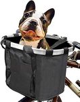 Bicycle Basket Dog Bike Handlebar Basket Front,Small Pet Cat and Dog Back Basket, Folding Detachable Quick Release Easy Install, Suitable for Groceries Picnic Shopping Camping Cycling