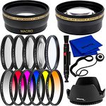 Ultimaxx 49mm Filter Accessory Kit for Canon EOS M6, EOS M6 Mark II, EOS M50, EOS M50 Mark II, EOS M100, EOS M200 & More - includes: 6PC Gradual Color Filter Kit, 4PC Close-Up Lens Filter Kit & More