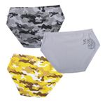 YouGotPlanB 100% Cotton Camouflage Sports Brief for Boys | 100% Cotton | Breathable & Strechable | Soft Elastic | Antibacterial & Antimicrobial| Pack of 3 Multicolour | 12-14 Years