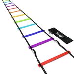 Yes4All Agility Ladder Speed Training Equipment - Speed Ladder for Kids and Adults with Carry Bag - 12 Rungs Rainbow