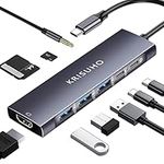 KRISUHO USB C Hub,9 in 1 Type C Multiport Adapter with 4K HDMI,3 x 3.0HUB,USB C Data Port,100W PD,Micro SD/SD Card Reader and 3.5mm Audio for MacBook Pro,Chromebook,XPS and usb c to hdmi usb port